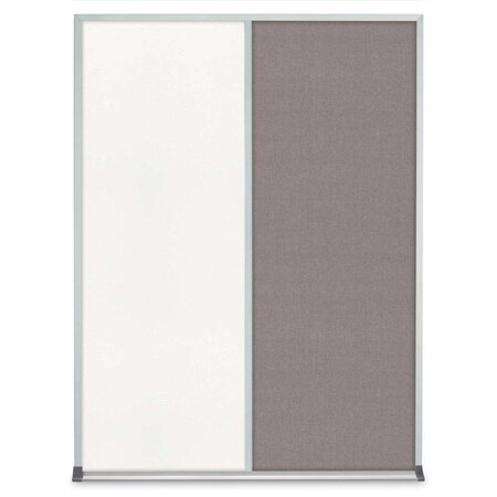 United Visual Products Single Door Radius Plus Corkboard, 36"X UV8002PLUS-BLACK-PUMICE